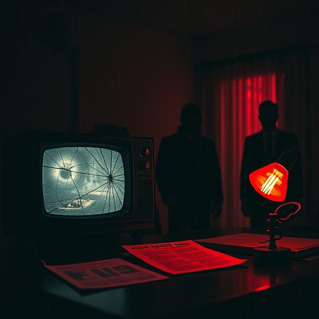 A dark, eerie collage featuring a cracked vintage TV screen, blurred crime scene photos, a redacted FBI file, shadowy human figures behind frosted glass, and a VHS tape labeled “CONFIDENTIAL,” with bold glitchy text reading “Top 10 Most Disturbing Documentaries You Can’t Unsee.”