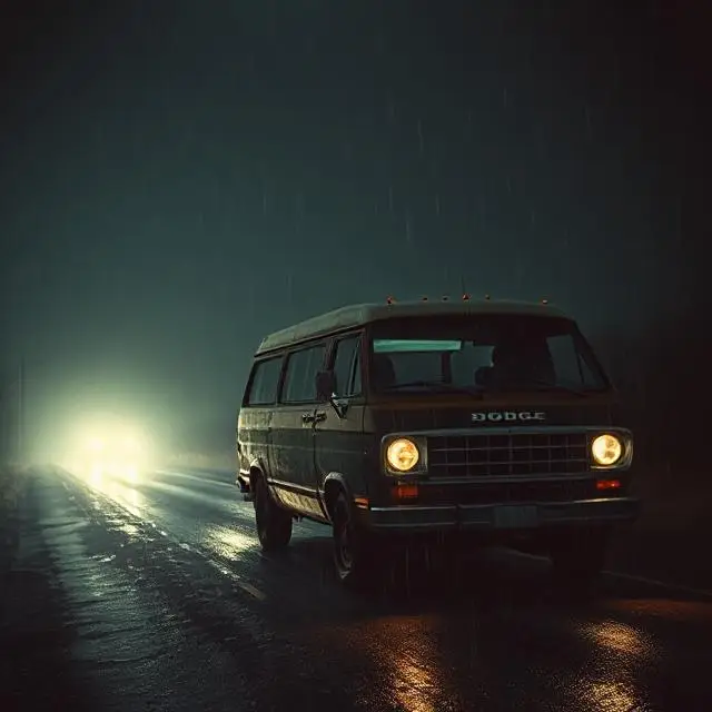 15-year-old girl in 1970s or early 1980s attire, denim jacket and backpack, hitchhiking on a desolate California highway