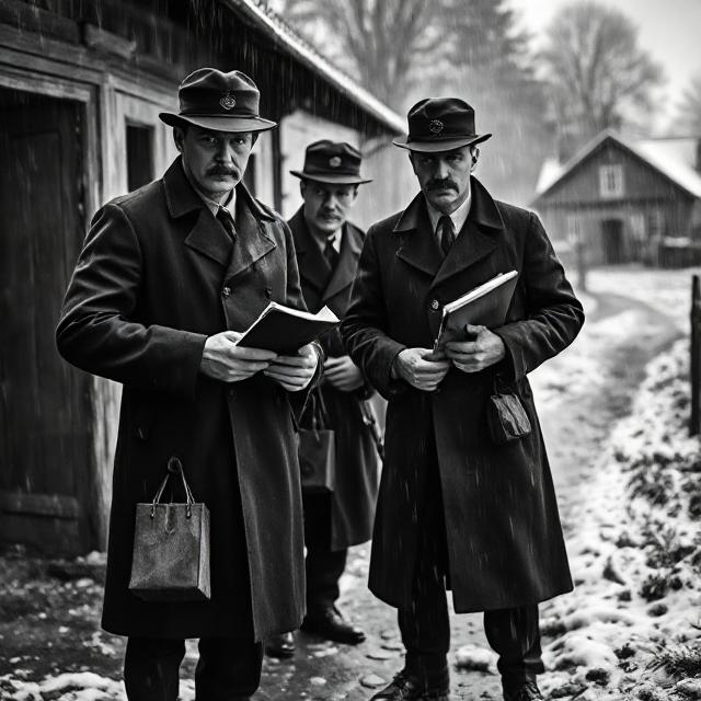Police investigation of the Hinterkaifeck Murders crime scene in 1922 Bavaria