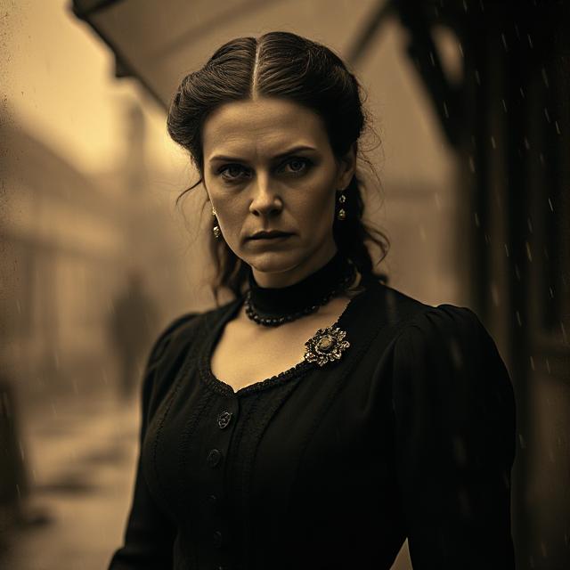 Alt text: Belle Gunness serial killer portrait photograph from 1900