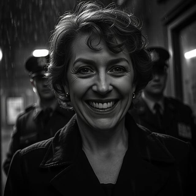 Nannie Doss smiling during police custody, showing her disturbing lack of remorse