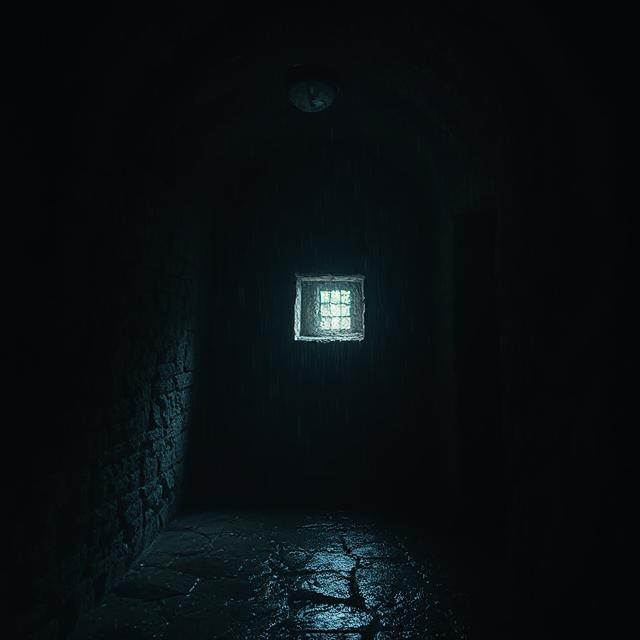 Dark stone chamber interior similar to Elizabeth Bathory's imprisonment